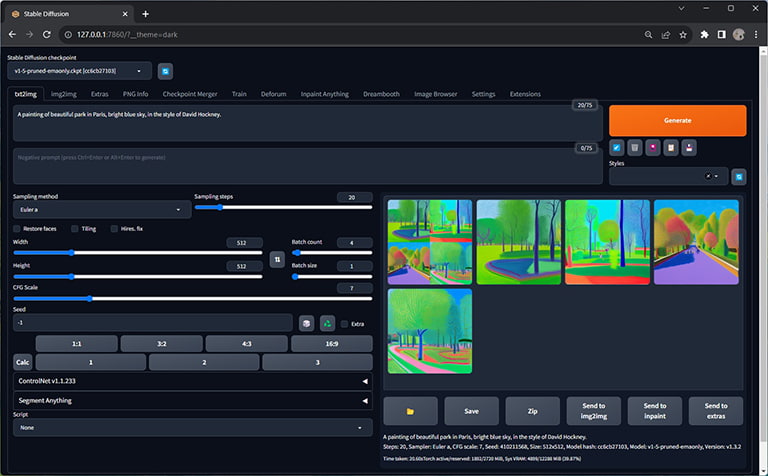 stable diffusion webui txt2img